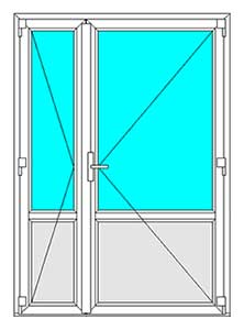 межкомнатная дверь ПВХ из 2 створок