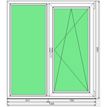 Окно ПВХ KBE 1320x1460